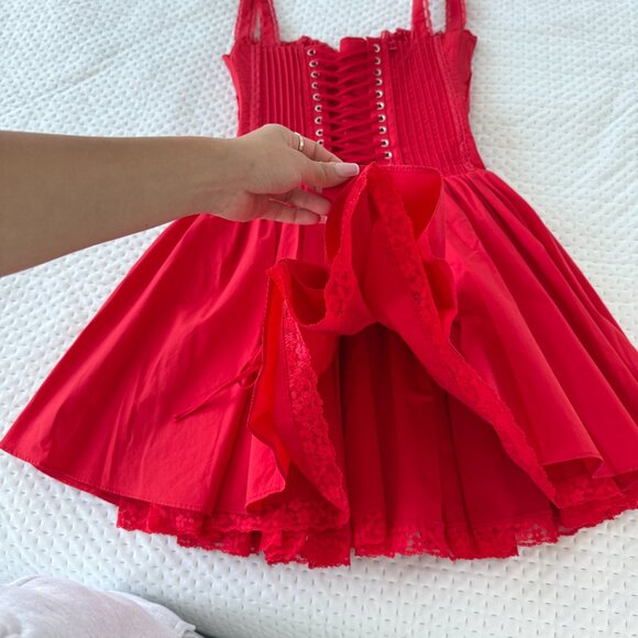 HOUSE OF CB PIETRA CHERRY RED CORSET MINI DRESS XS - Picture 5 of 6
